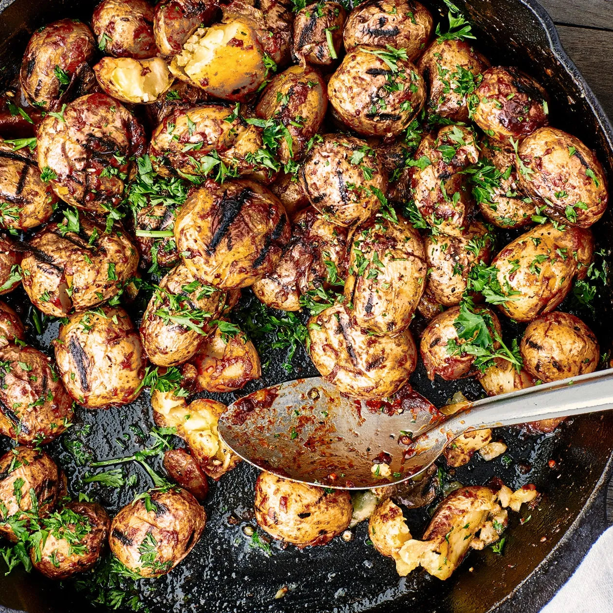 Grilled Potatoes With Red Miso Butter