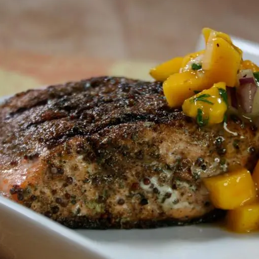 Grilled Salmon with Mango Masala