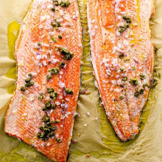 Grilled Salmon with Shallots