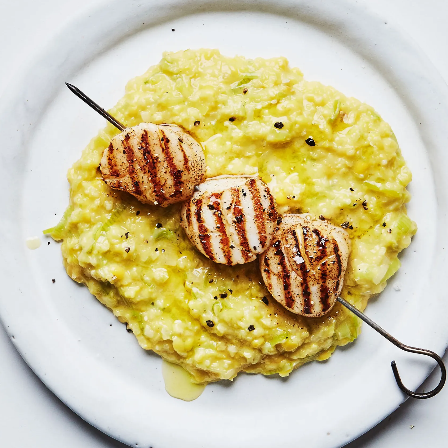 Grilled Scallops with Creamed Corn