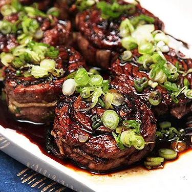 Grilled Stuffed Flank Steak With Ginger & Teriyaki Glaze