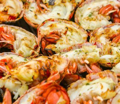 Grilled Crayfish Tails with Nectarine-Lime Sauce