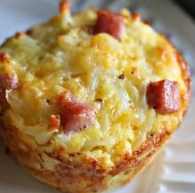 Hash Brown Ham & Cheese Egg Cups