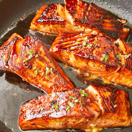 Bush Honey & Worcester Glazed Salmon