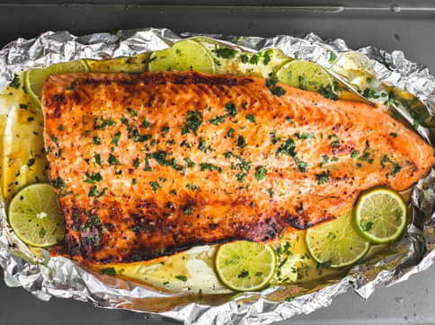 Honey Coriander Lime Salmon in Foil