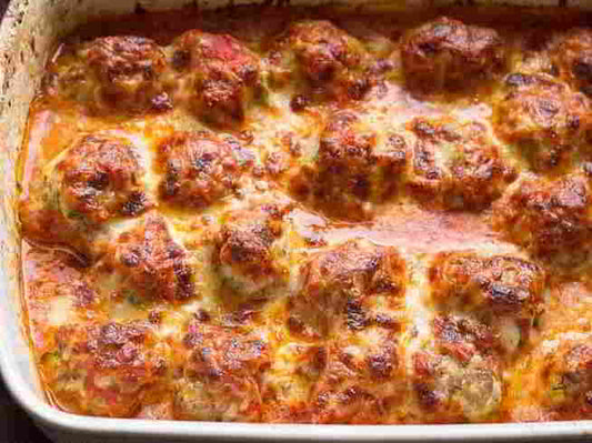 Keto Meatball Casserole Parmesan