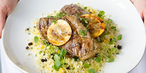 Lamb Steaks with Sids Crazy Lemon
