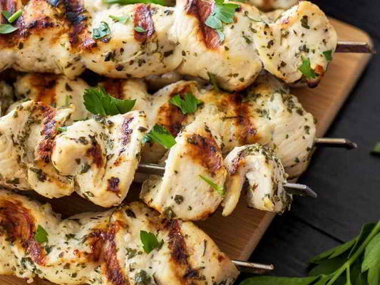 Lemon Chicken Skewers with Tzatziki Sauce
