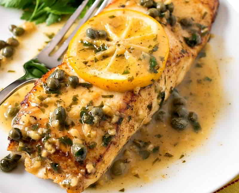 Lemon Fish with Lemon Caper Sauce
