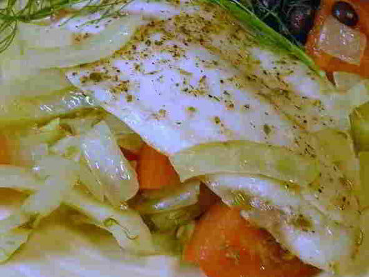 Paleo Poached Whitefish in Tomato-Fennel Broth