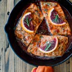 Pan Seared Salmon in Blood Orange Sauce