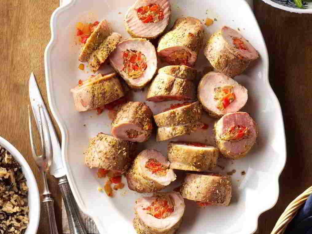 Pepper-Stuffed Pork Tenderloin