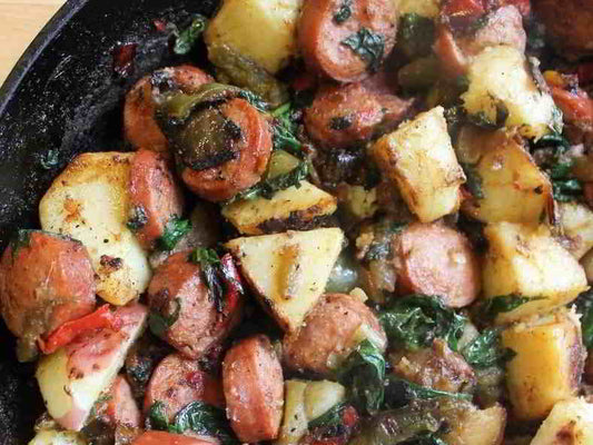 Potato Spinach Kielbasa