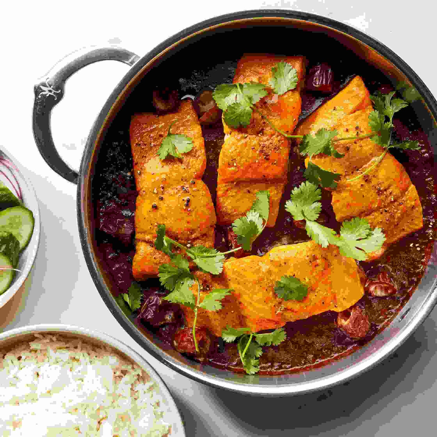 Qaliyeh-e Khorma (Spicy Sweet & Sour Salmon With Dates)