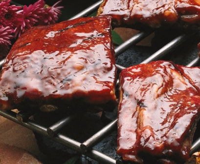 Raspberry Glazed Kiwi Lamb Ribs