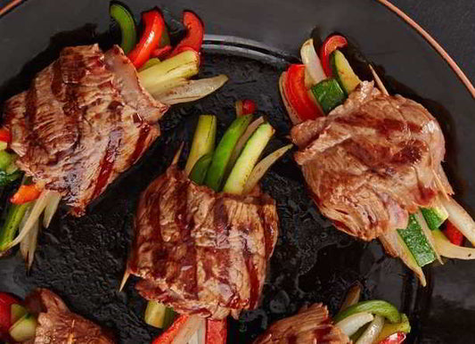 Raspberry Vinegar-Glazed Steak Rolls
