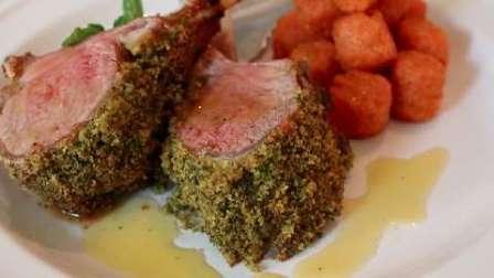 Roast Lamb with Pesto Crust
