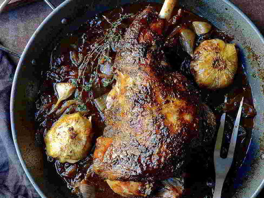 Roast Leg of Lamb with Sweet Onion Marmalade