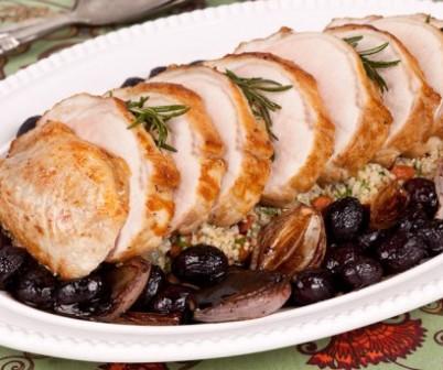 Roast Pork with Raspberry Roasted Grapes