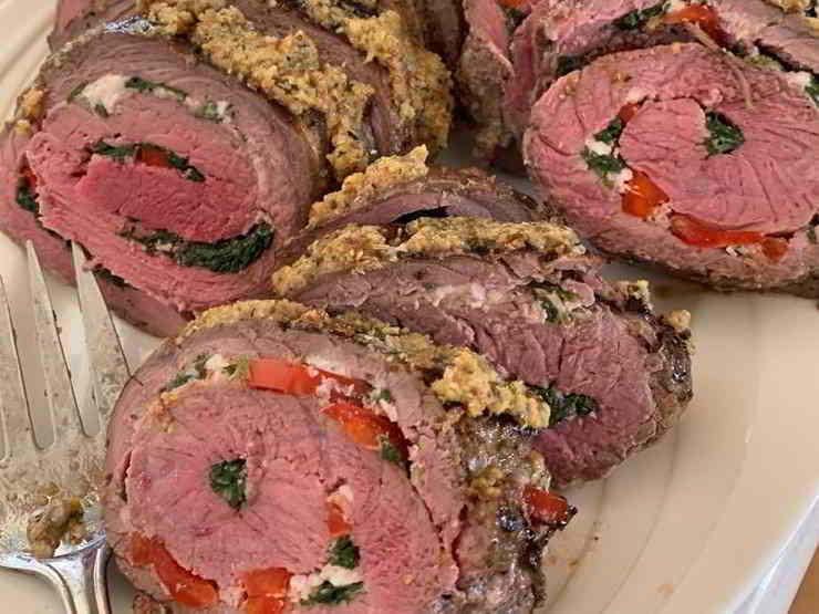 Rolled Roast Beef with Herb Butter