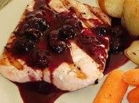 Salmon Steaks with Blueberry Sauce