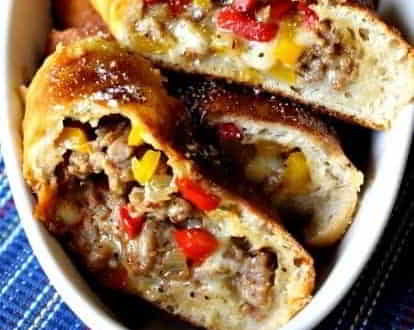 Sausage & Pepper Stuffed Bread