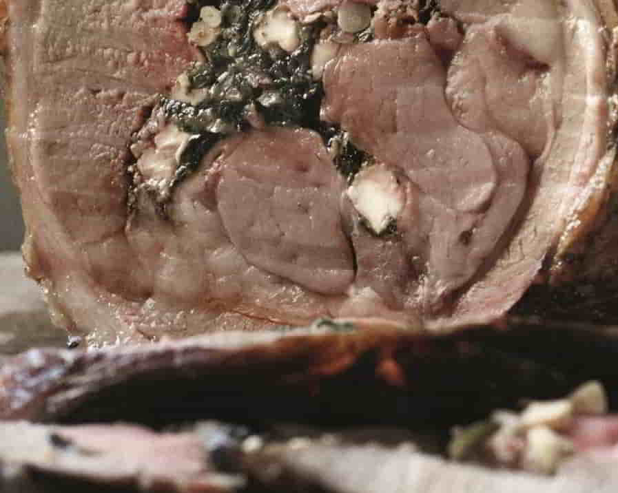 Stuffed Lamb with Spinach & Pine Nuts