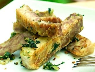 Taro Fries with Coriander Pesto