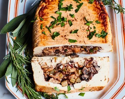 Vegan Tofurkey with Mushroom Stuffing
