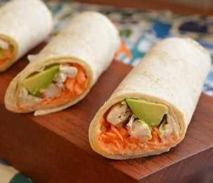 Wraps with Hummus Avocado Chicken & Carrot