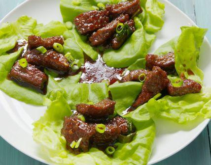 Mongolian Beef on Lettuce