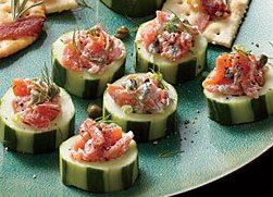 Smoked Salmon Salad in Cucumber Cups